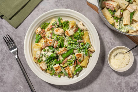 Presto Bacon, Chicken and Pesto Pasta