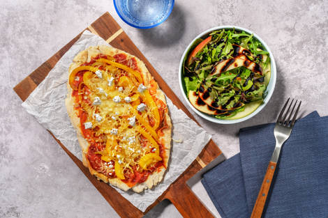 Middle Eastern Inspired Cheesy Harissa Naanizza