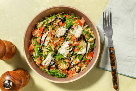 Pesto Orzo and Mozzarella Salad