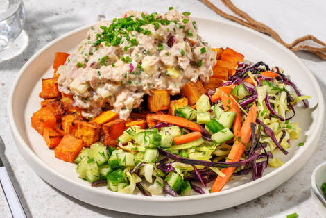 Salade de thon et patate douce en papillotte