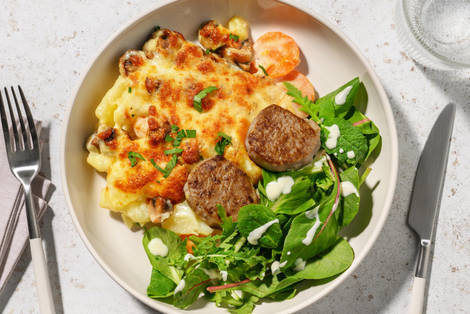 Kartoffel-Gratin mit extra Bio-Schweinefilet