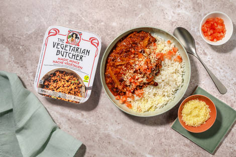 Spicy Meat-Free Mince Chipotle Chilli Rice Bowl