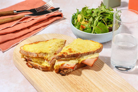 Croque poulet & huile saveur truffe