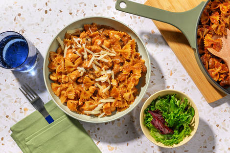 Farfalle forestières au poulet & gouda