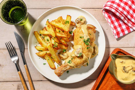 Poulet-frites sauce poulette façon bistrot