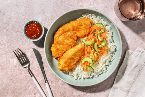 Poulet frit à la coréenne & crudités
