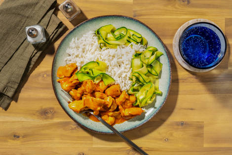 Pollo a la naranja con verduras