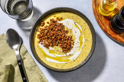 Crema casera de calabacín y manzana