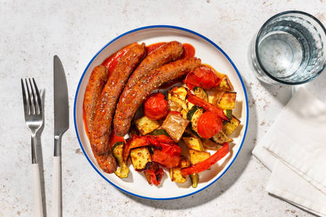 Salchichas al horno en salsa de tomate