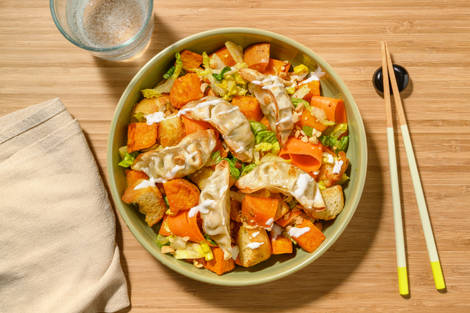 Crispy Vegetable Gyoza and Thai Style Spiced Salad