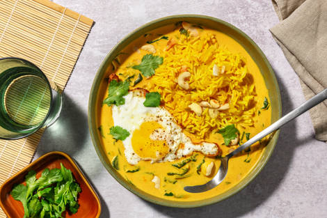 Curry coco d'épinards & cajous croquantes