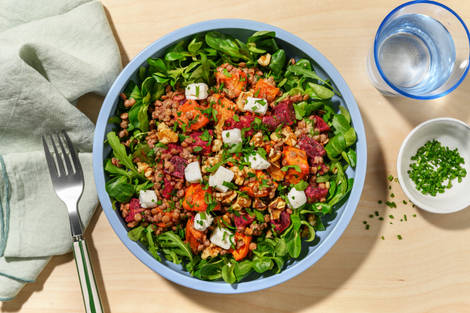 La colorée : betterave, lentilles & chèvre