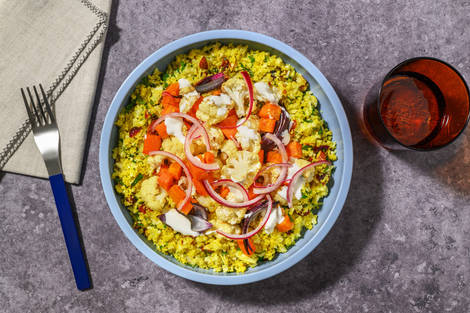 Taboulé de chou-fleur, cranberries & labneh