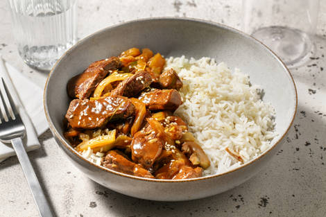 Stir fry : bœuf & légumes au sésame