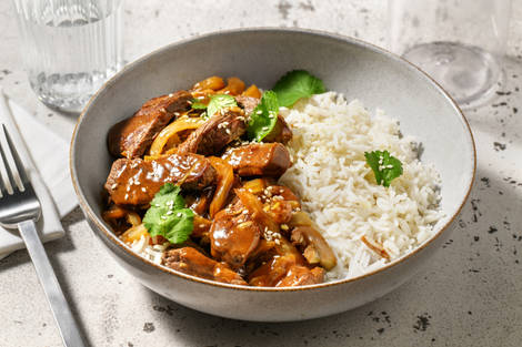 Stir fry : bœuf & légumes sautés au sésame