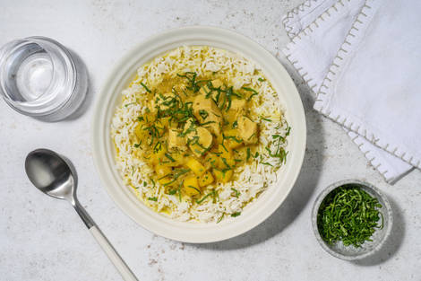 Poulet doré au curry & à la mangue