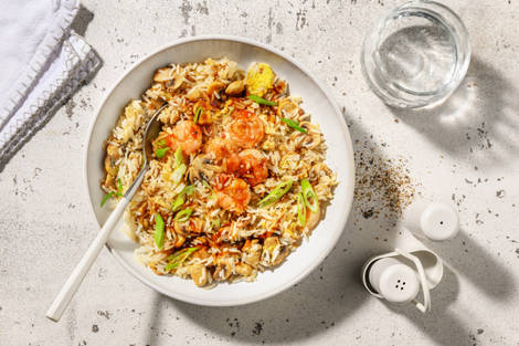 Riz sauté crevettes & champignons