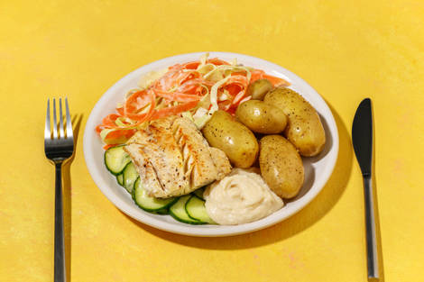 Snabblagad stekt fisk och remouladsås