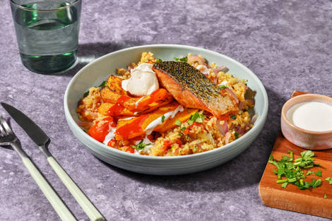 Spiced Salmon and Butternut Bulgur Bowl