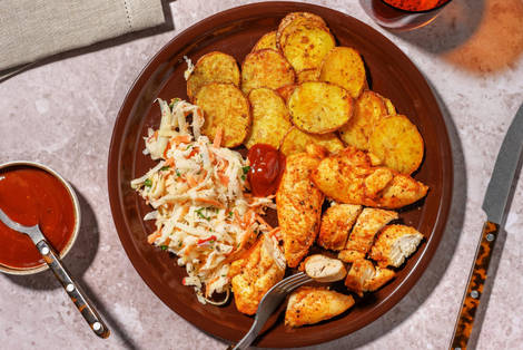 Paprika-Hähnchen mit BBQ-Dip