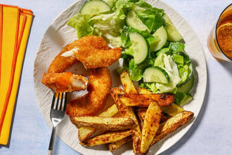 Nuggets de poulet maison et frites au four