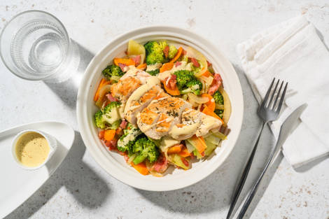 Poulet Label Rouge sauce moutarde & lardons