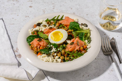 La Norvégienne : lentilles vertes & saumon fumé