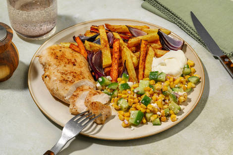 Dinde grillée au piri piri & frites