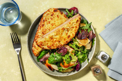 Croque poulet-gouda & salade à la pomme