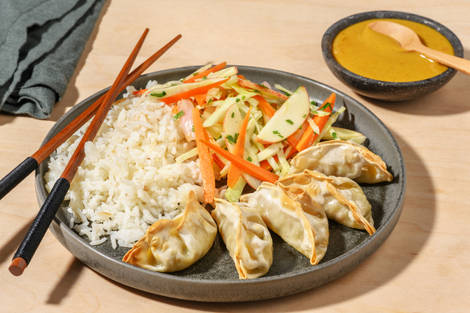 Sprø gyoza i katsusaus