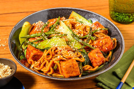 Singaporean Style Crispy Tofu and Black Pepper Noodles