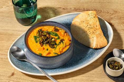 Dahl crémeux à la patate douce et naan