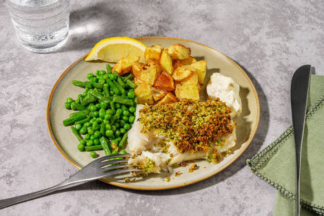 Pistachio and Lemon Crusted Cod 