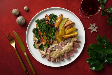 Entrecot de ternera en salsa casera de chalota