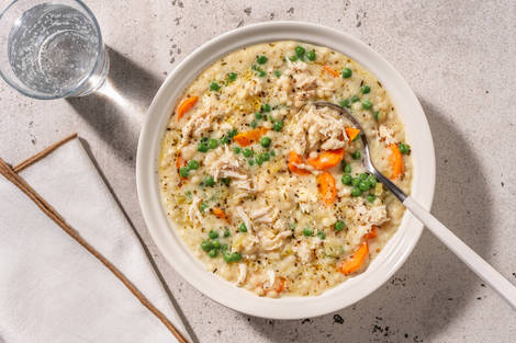 Soupe réconfortante au poulet & couscous perlé