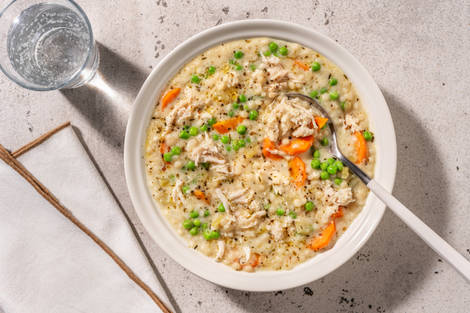 Potage post-fêtes poulet & couscous perlé