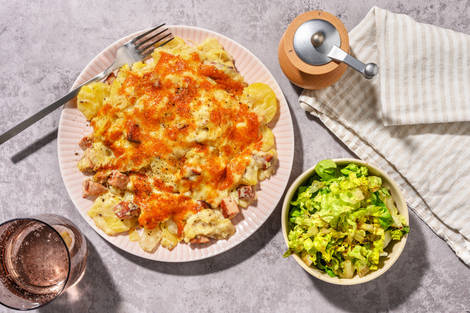 Gratin du Terroir : cantal AOP & saucisse