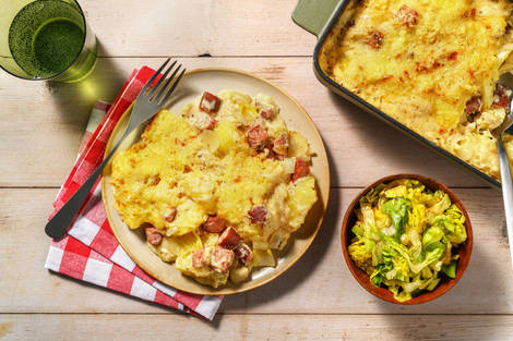 Gratin du Terroir : cantal AOP & saucisse fumée