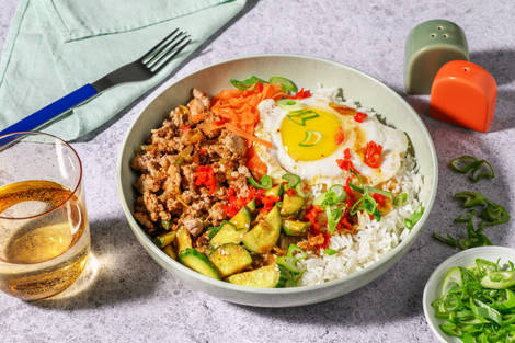 Le Végé : Bibimbap au haché végétal, miso & sésame