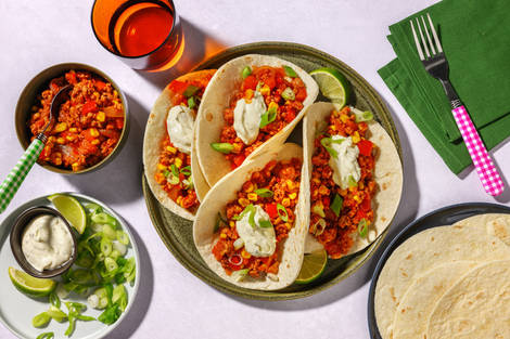 Charred Veg and Lean Beef Tortillas