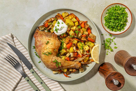 Poulet Label Rouge, sauce yaourt & cerfeuil