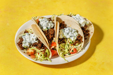 Tacos med indiska smaker på vegofärs