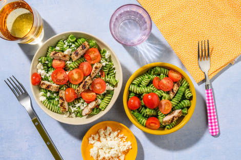 Mega Monster Pasta mit verstecktem Spinat und extra Bio-Hähnchen