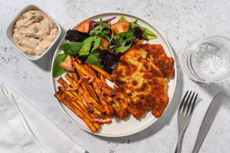 Crispy Chicken, Bacon and Sweet Potato Chips