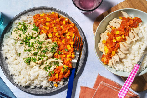 Cowboy Chicken Chili mit Mais & Reis