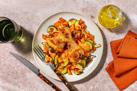 ¡Directo al horno! Jamoncitos de pollo con salsa romesco