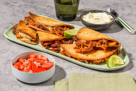 Chipotle Bean Quesadillas with Chicken