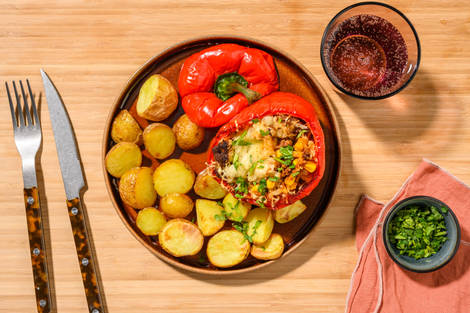 Lamb and Sweetcorn Stuffed Bell Pepper