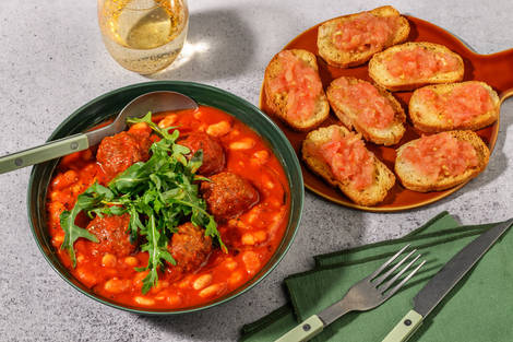 Pork Meatballs in Cannellini Bean Stew