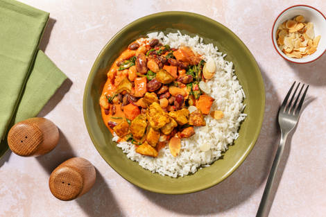 Warming Chicken and Veggie 'Nduja Sweet Potato Rice Bowl
